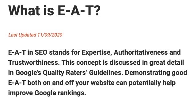 EAT off page seo factor