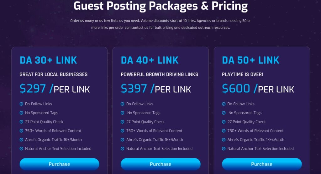 stellar seo pay per link pricing model 