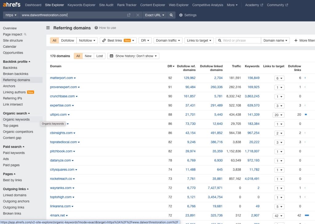 using ahrefs to find relevant links