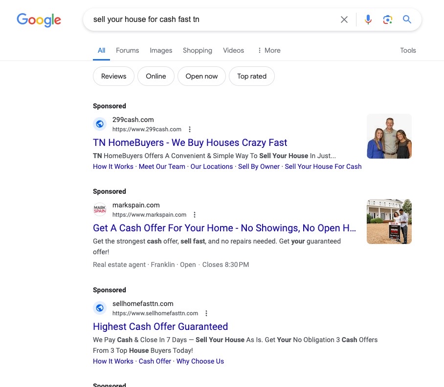 find motivated seller leads with Google Ads