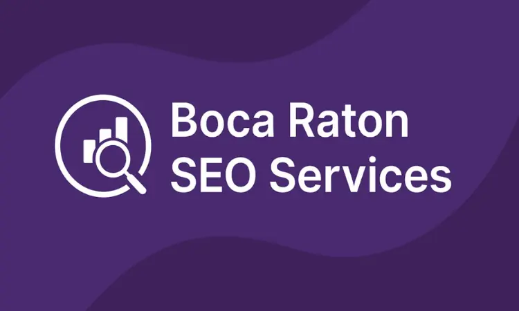 Graphic representing Boca Raton SEO services showing local search growth, authority building, and data-driven optimization for Boca Raton businesses.