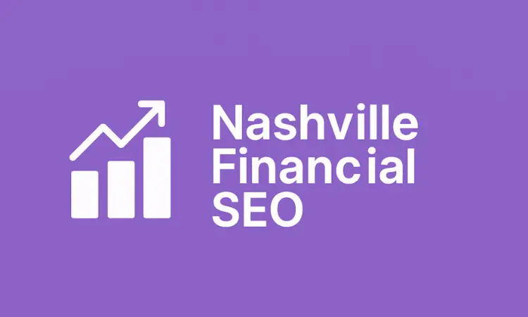 Purple banner graphic for Nashville Financial SEO services featuring a finance icon, representing Stellar SEO’s authority in technical SEO, local SEO, keyword research, and link building for Nashville financial companies.