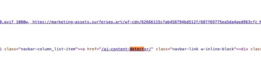 example html link in source code from surferseo